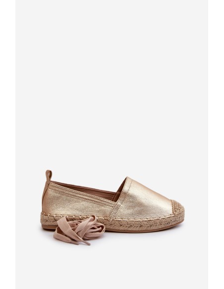 Tied Eco Leather Espadrilles in Gold Ismanne