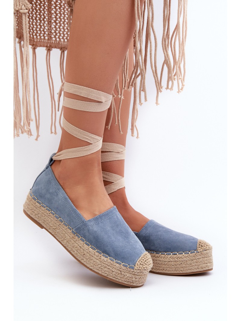 Women's Blue Tailesse Platform Lace-Up Espadrilles