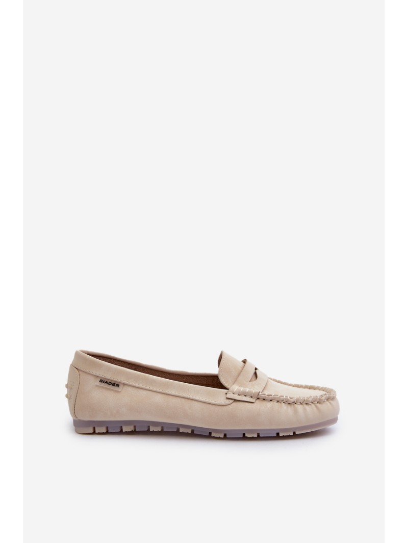Women's Beige Faux Leather Loafers Celoria