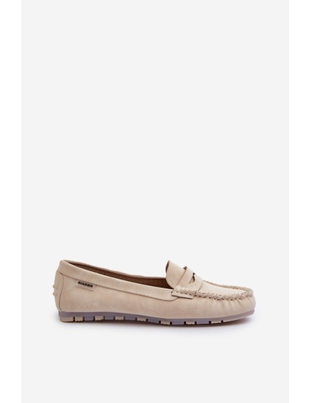Women's Beige Faux Leather Loafers Celoria