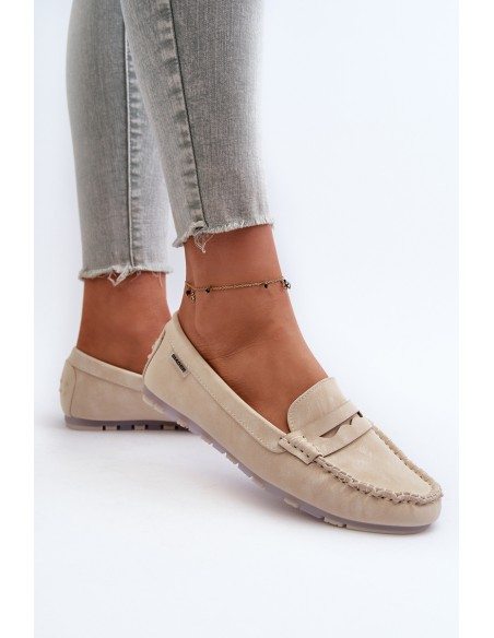 Women's Beige Faux Leather Loafers Celoria