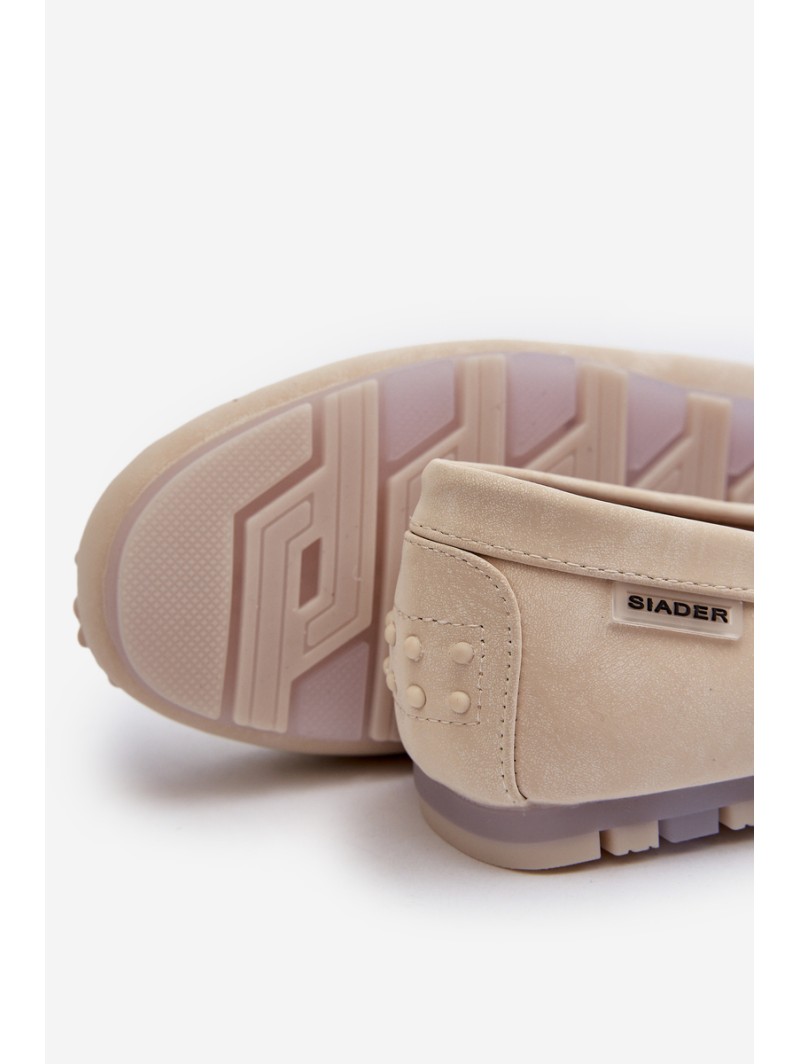 Women's Beige Faux Leather Loafers Celoria