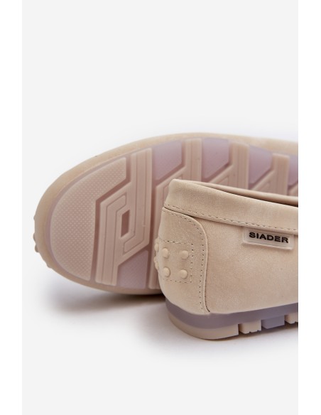 Women's Beige Faux Leather Loafers Celoria