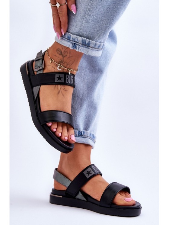 Women's Flat Sandals Big Star LL274938 Black 2