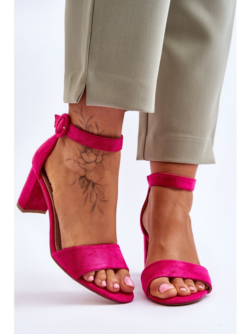 Women's Sandals On Heel suede Fuchsia Lexi