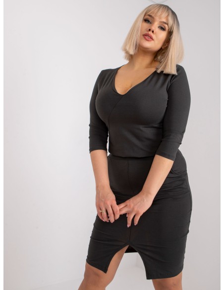 Sukienka-RV-SK-7825.41-ciemny khaki