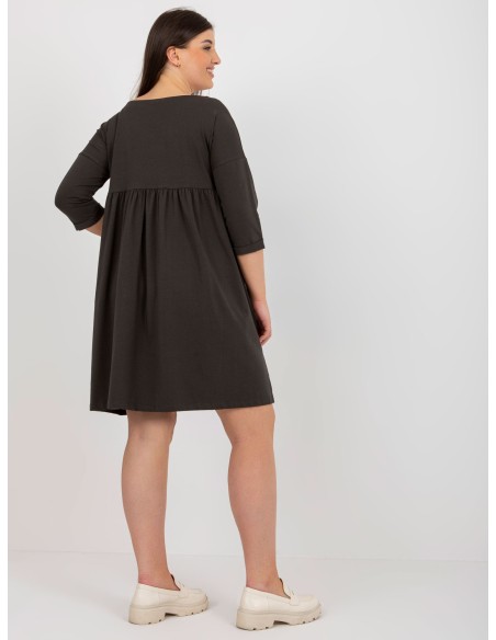 Sukienka-RV-SK-8529.37P-ciemny khaki