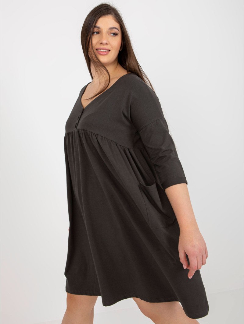 Sukienka-RV-SK-8529.37P-ciemny khaki