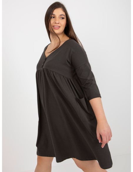 Sukienka-RV-SK-8529.37P-ciemny khaki