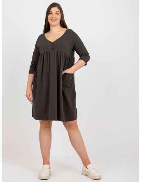 Sukienka-RV-SK-8529.37P-ciemny khaki