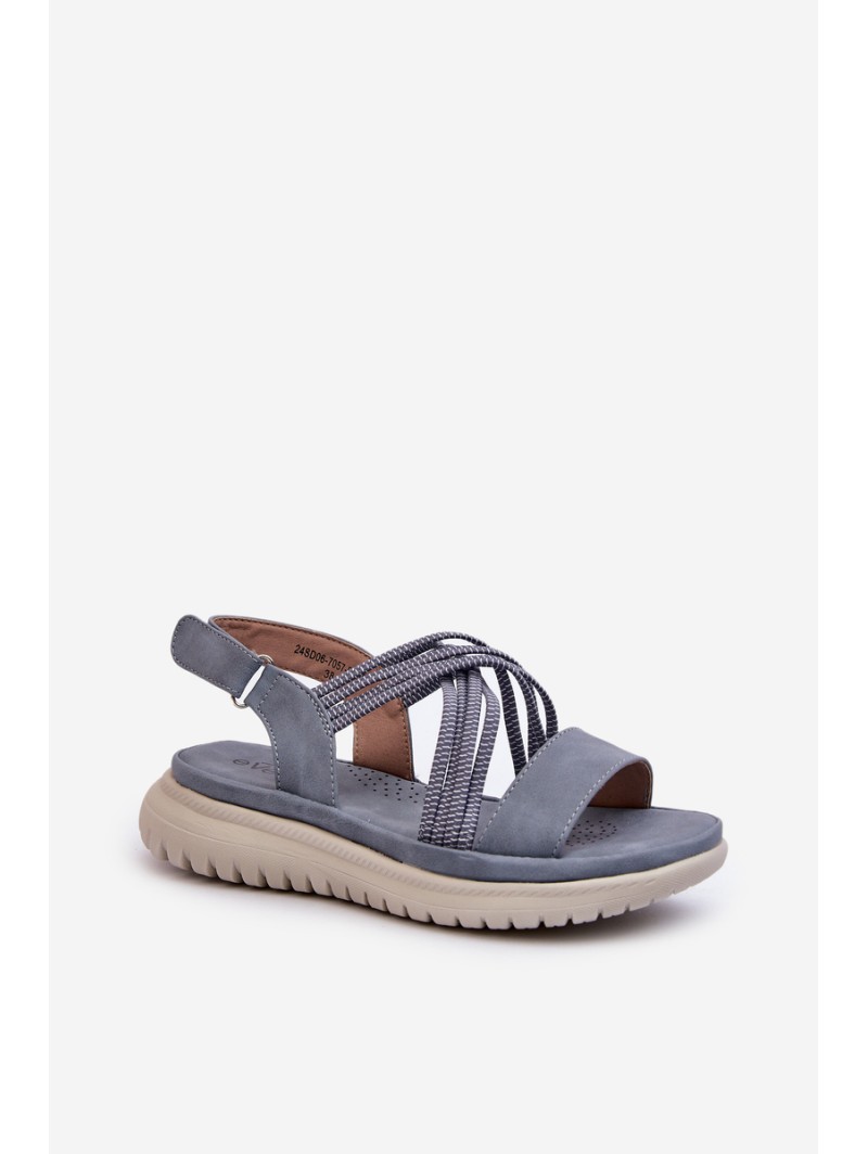 Light Women's Comfortable Velcro Sandals Blue Ceclea