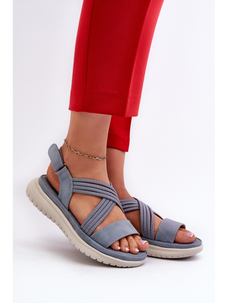 Light Women's Comfortable Velcro Sandals Blue Ceclea