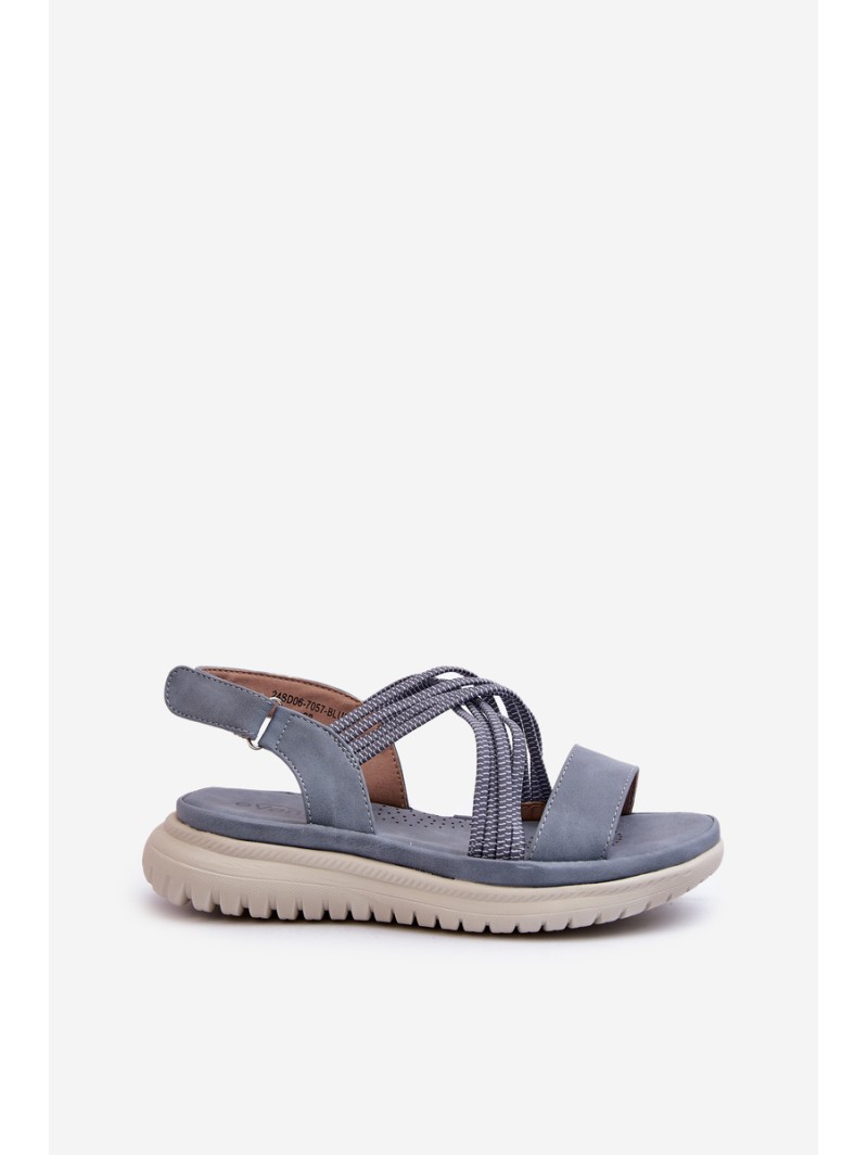 Light Women's Comfortable Velcro Sandals Blue Ceclea