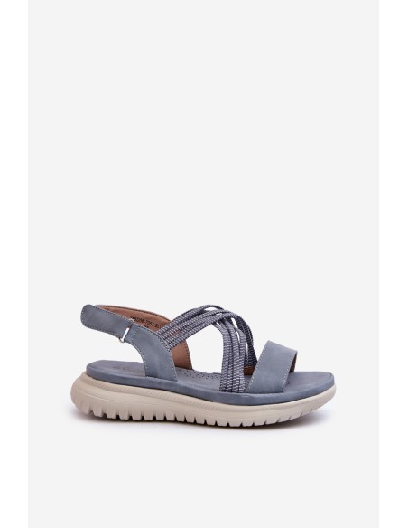 Light Women's Comfortable Velcro Sandals Blue Ceclea