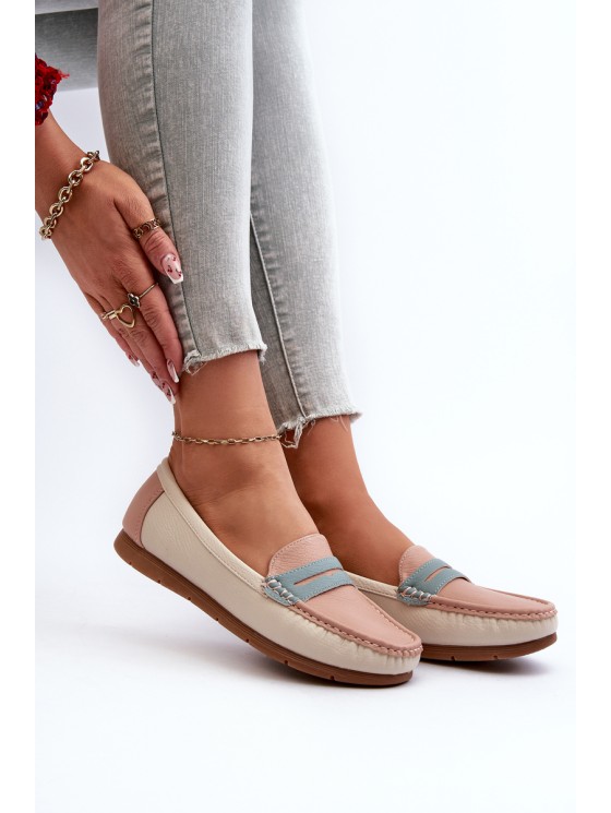 Women's Pink Faux Leather Moccasins Vikitara 2