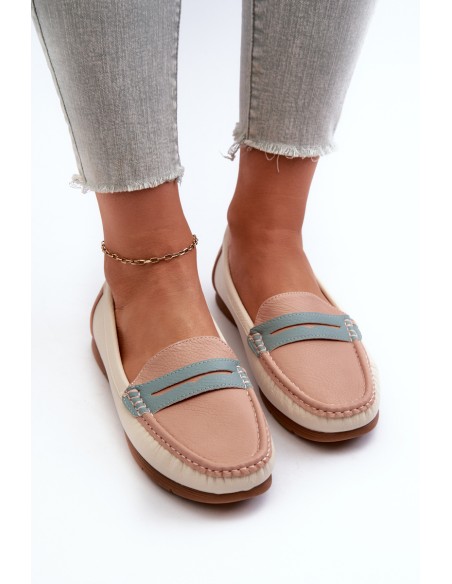 Women's Pink Faux Leather Moccasins Vikitara