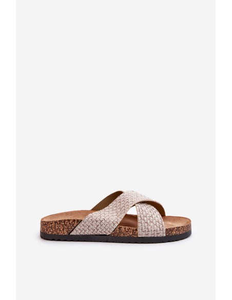 Women's Slippers on Cork Platform Beige Tesolen