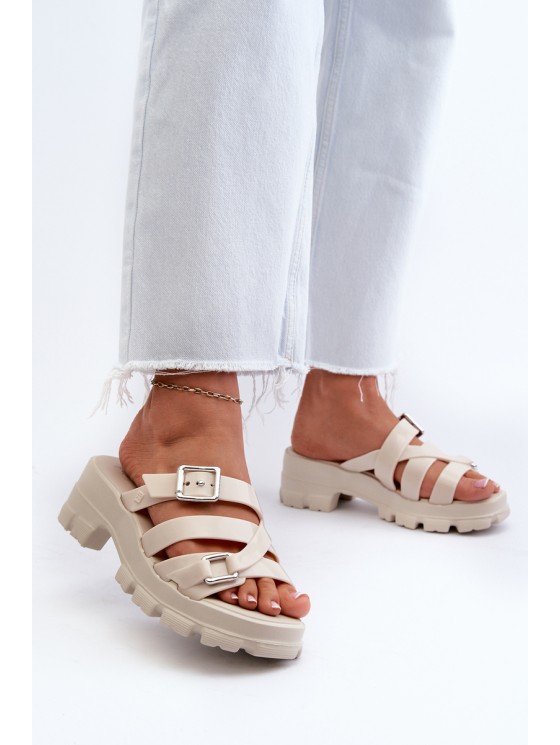 Fragrant Women's Mules With Low Heel ZAXY NN285042 Beige