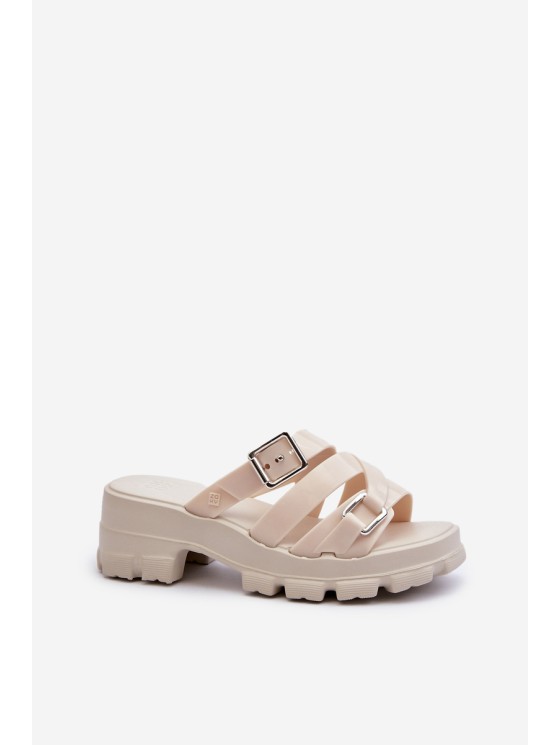 Fragrant Women's Mules With Low Heel ZAXY NN285042 Beige 2