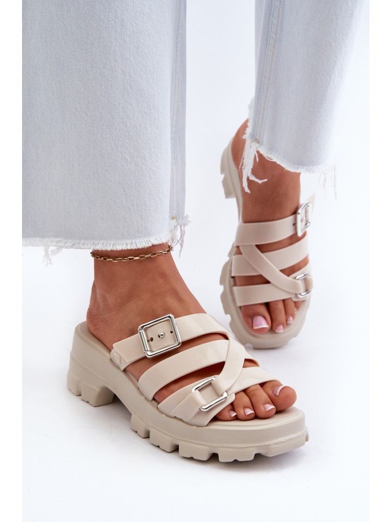 Fragrant Women's Mules With Low Heel ZAXY NN285042 Beige