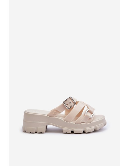 Fragrant Women's Mules With Low Heel ZAXY NN285042 Beige