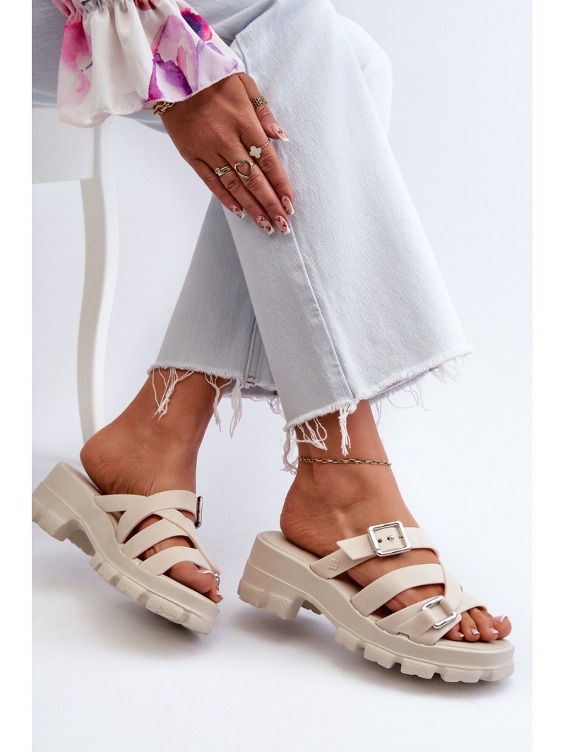 Fragrant Women's Mules With Low Heel ZAXY NN285042 Beige