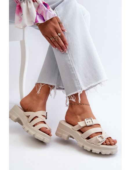 Fragrant Women's Mules With Low Heel ZAXY NN285042 Beige