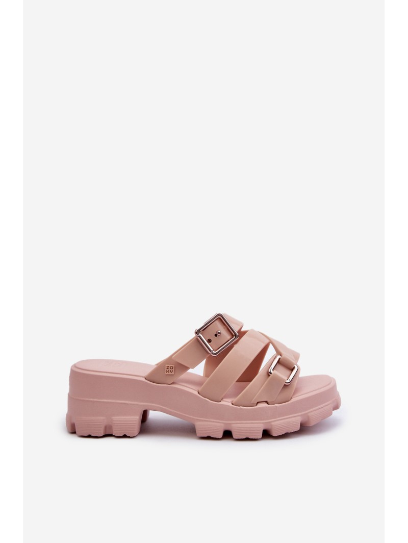 Scented Women's Slides with Low Heel ZAXY NN285044 Pink
