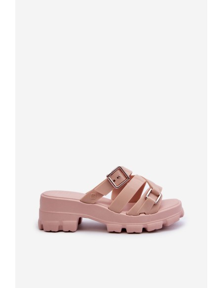 Scented Women's Slides with Low Heel ZAXY NN285044 Pink