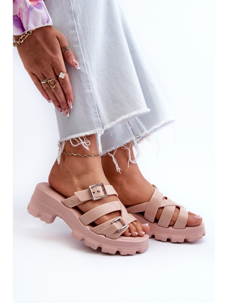 Scented Women's Slides with Low Heel ZAXY NN285044 Pink