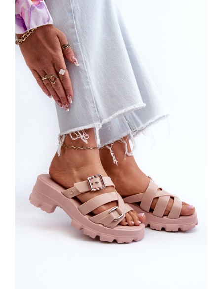 Scented Women's Slides with Low Heel ZAXY NN285044 Pink