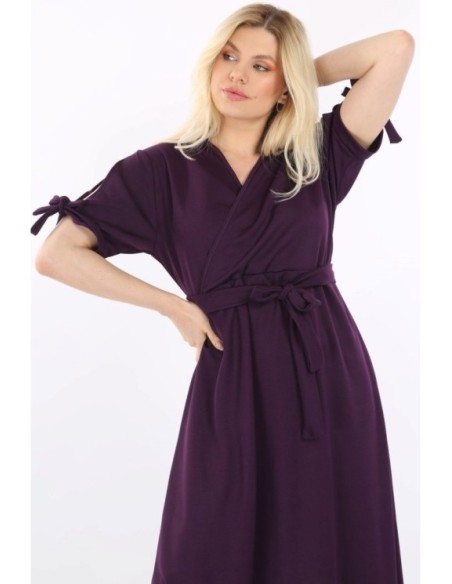 Ilga tamsiai violetinė suknelė su dirželiu ❤️ Suknelės apkūnioms
