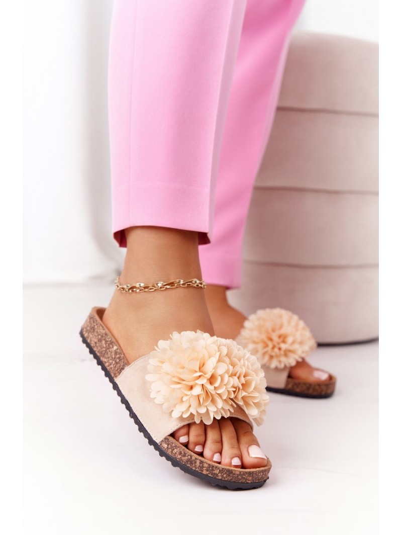 Slippers On The Cork Sole Beige Flowerbomb