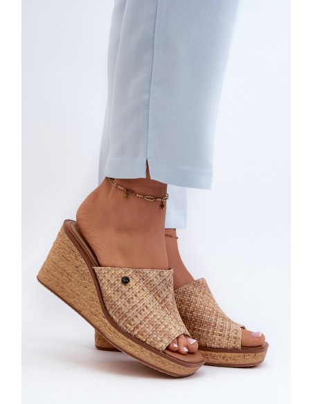 Women's Wedge Sandals Sergio Leone KL213 Beige