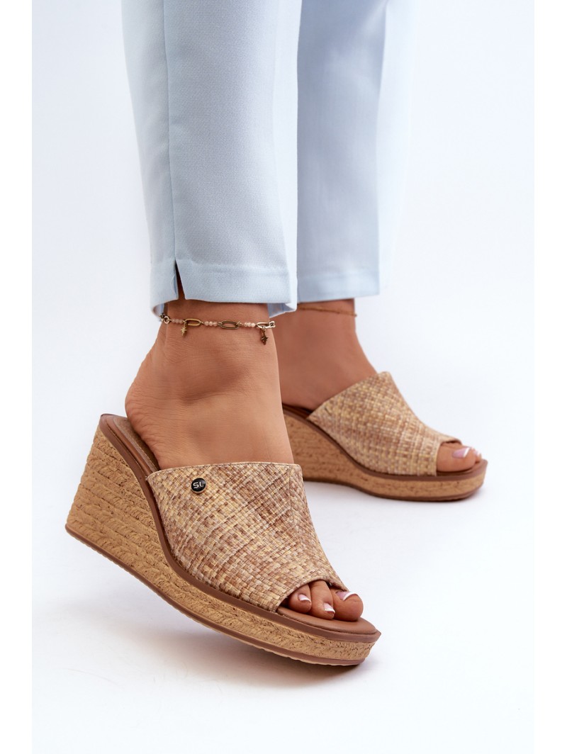 Women's Wedge Sandals Sergio Leone KL213 Beige