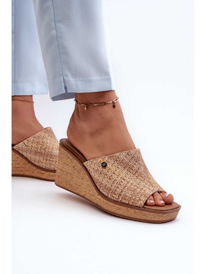 Women's Wedge Sandals Sergio Leone KL213 Beige