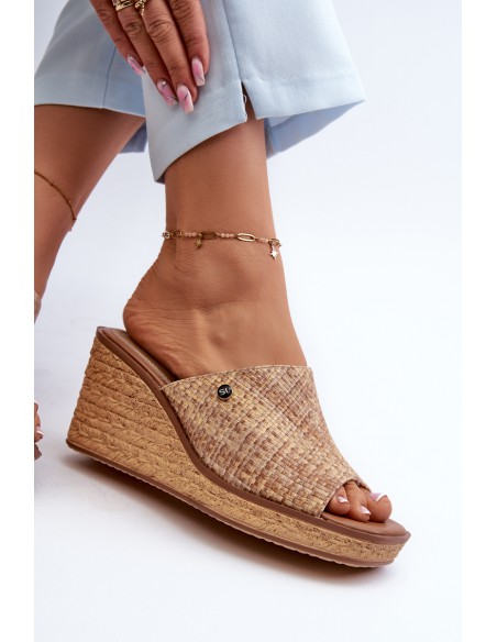 Women's Wedge Sandals Sergio Leone KL213 Beige
