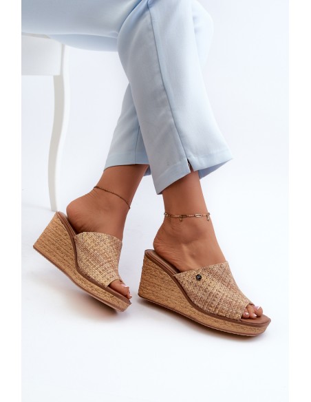 Women's Wedge Sandals Sergio Leone KL213 Beige