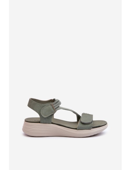 Women's Comfortable Green Velcro Sandals Eladora