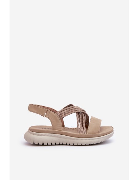 Light Women's Comfortable Velcro Sandals Beige Ceclea