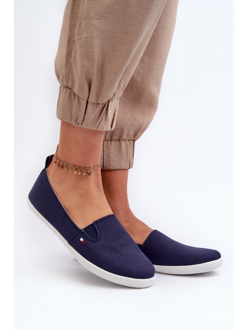 Women's Navy Slip-On Canvas Sneakers Adrancia