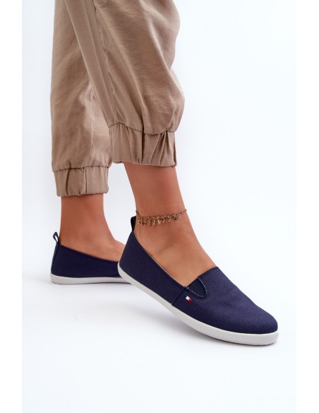 Women's Navy Slip-On Canvas Sneakers Adrancia