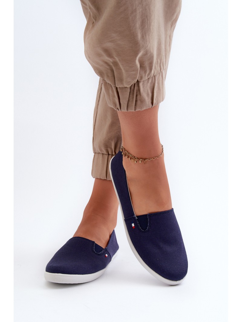 Women's Navy Slip-On Canvas Sneakers Adrancia