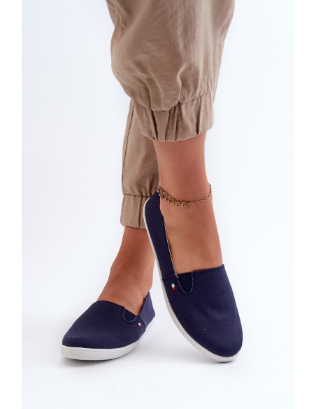 Women's Navy Slip-On Canvas Sneakers Adrancia