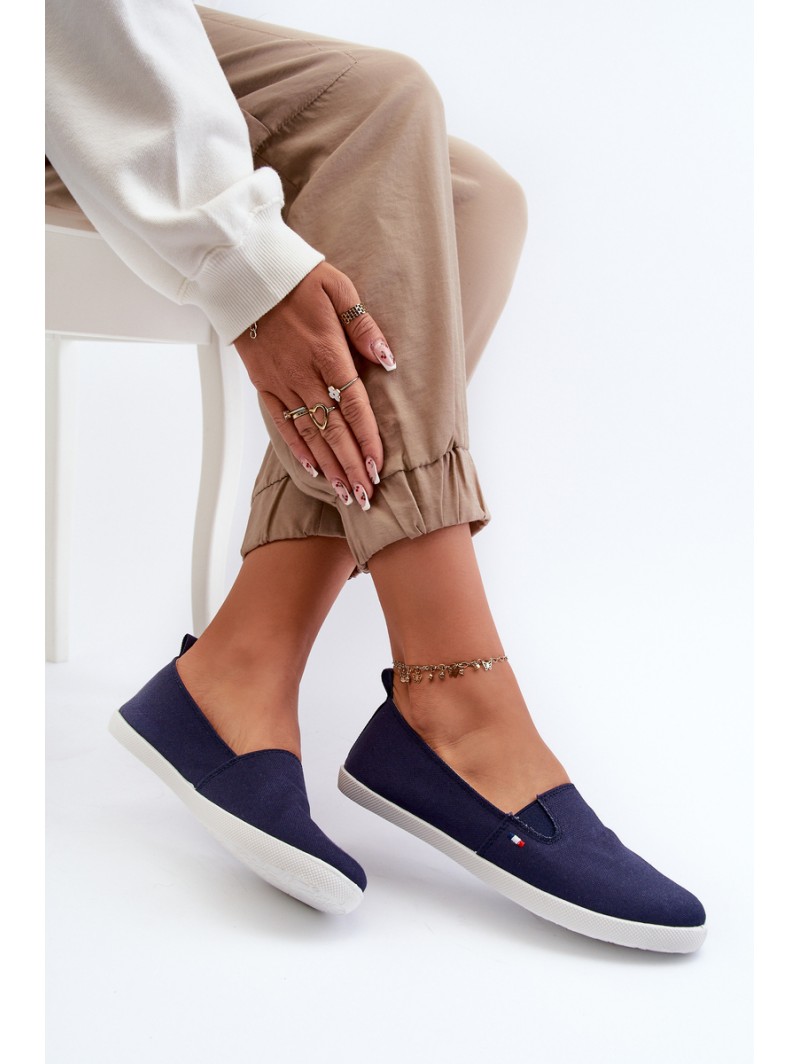 Women's Navy Slip-On Canvas Sneakers Adrancia