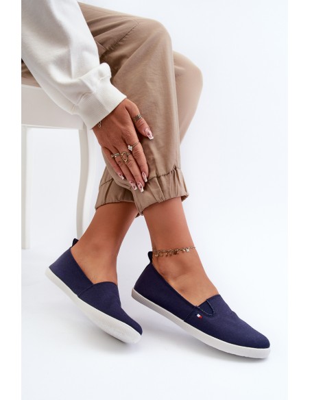 Women's Navy Slip-On Canvas Sneakers Adrancia