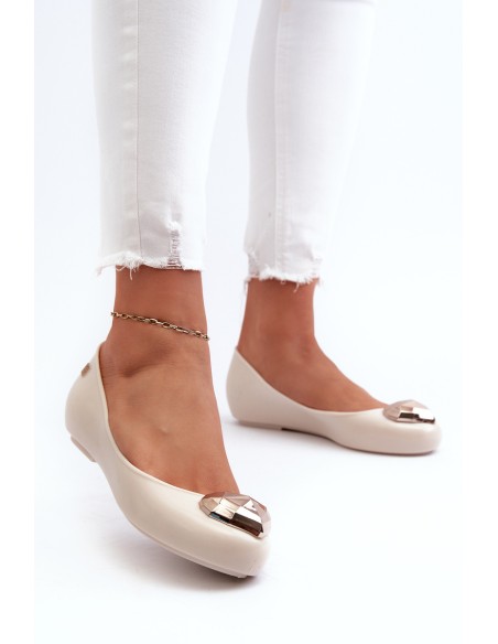 Women's scented ballerina flats with a heart ZAXY NN285009 beige