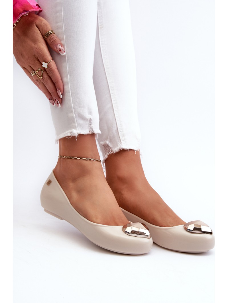Women's scented ballerina flats with a heart ZAXY NN285009 beige