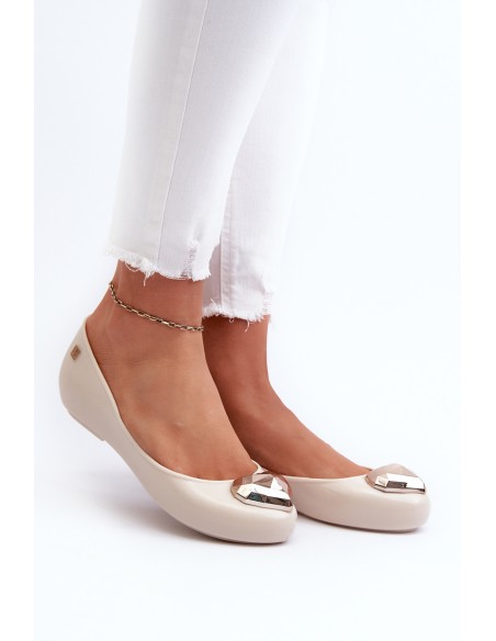 Women's scented ballerina flats with a heart ZAXY NN285009 beige
