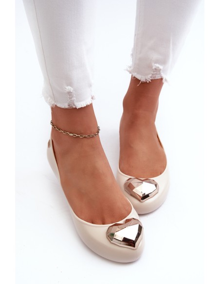 Women's scented ballerina flats with a heart ZAXY NN285009 beige